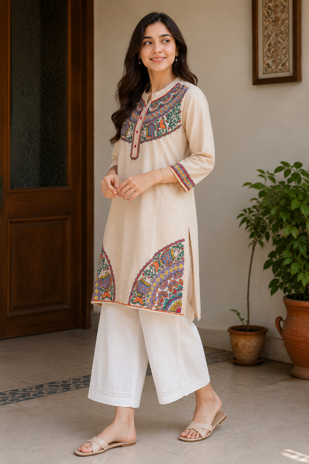 madubani painted kurti