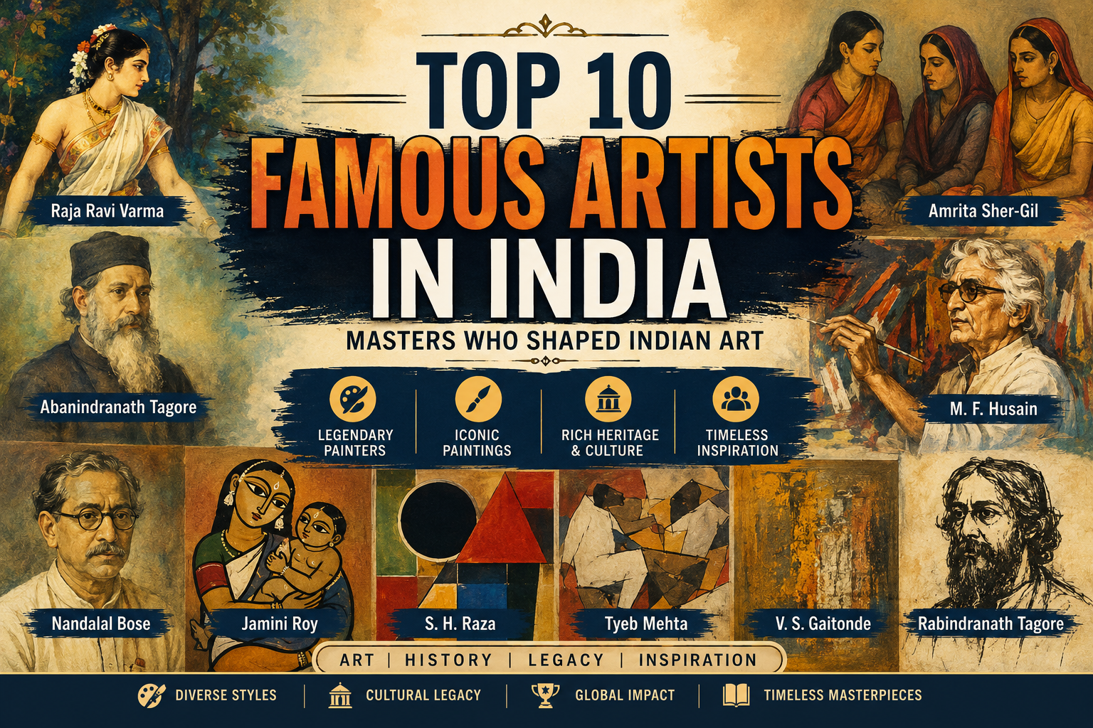 Top 10 Famous Indian Artists and Their Iconic Paintings 